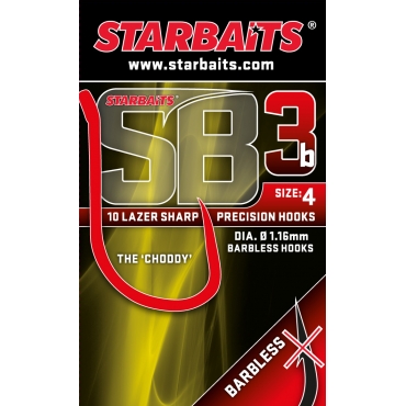 Starbaits Hooks SB 3 Size 4 Barbless
