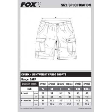 Fox CHUNK Cargo Shorts Lightweight Camo XL