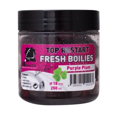 LK Baits Fresh Boilies 14mm Top Restart In Dip Purple Plum