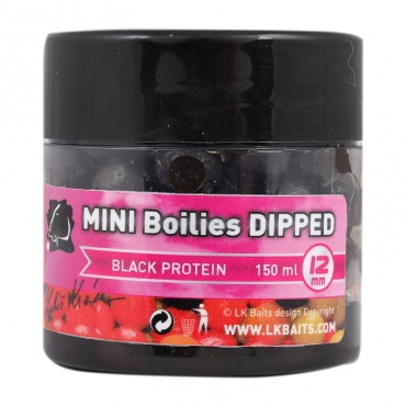 LK Baits Mini Boilies Black Protein 12mm 150ml