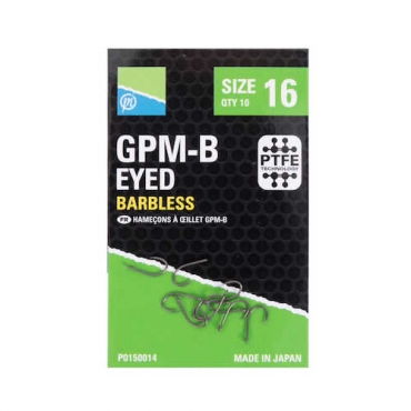 Preston GPM-B Eyed Hooks Barbless Size 14