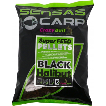 Sensas Super Feed Pellets Black Halibut 2mm
