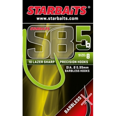 Starbaits Hooks SB 5 Size 6 Barbless