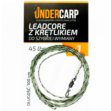 Under Carp Leadcore Z Krętlikiem Do Szybkiej Wymiany 45lbs/100cm Zielony