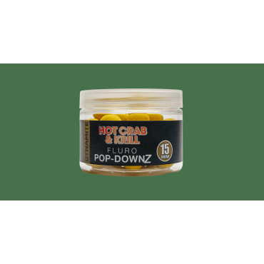 Dynamite Baits Hot Crab & Kril Fluro Popdownz 15mm