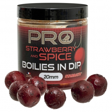 Starbaits Strawberry Spice Boilies in Dip 20mm 150g